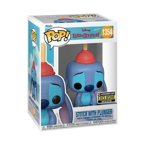 Funko Pop! Lilo & Stitch Stitch with Plunger Pop! Vinyl Figure #1354 - Entertainment Earth Exclusive