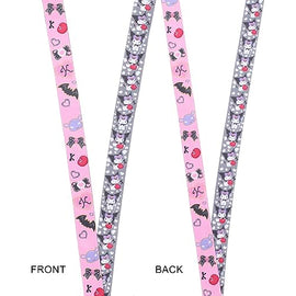 Lanyard Kuromi Cherries & Cookies 22-Inch Lanyard With Kuromi Charm and Clear ID Sleeve