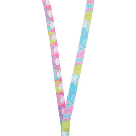 Hello Kitty Strawberry Milk 22 Inch Lanyard With Rubber Charm And Clear ID Sleeve