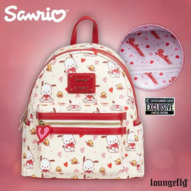 Mini Mochila Loungefly Sanrio Pochacco Hearts Mini-Backpack- Entertainment Earth Exclusive