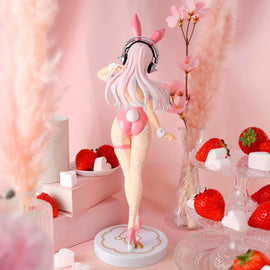Figura Ninjamo Super Sonico Nitroplus BiCute Bunnies Pink Rabbit Version Collectible Figure 11.81" in - 30 cm