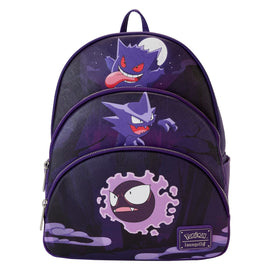 Loungefly Pokemon Gengar Evolutions - Mini mochila de triple bolsillo, Negro -, Mini