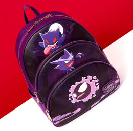 Loungefly Pokemon Gengar Evolutions - Mini mochila de triple bolsillo, Negro -, Mini