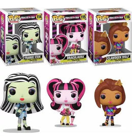 Set Funko Pop! Monster High - Clawdeen Wolf - Draculaura - Frankie Stein
