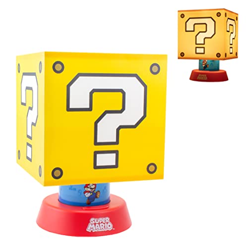 Lampara Paladone Super Mario Icon Lamp with Three Brightness Settings and Auto Shut Off, Nintendo Merchandise