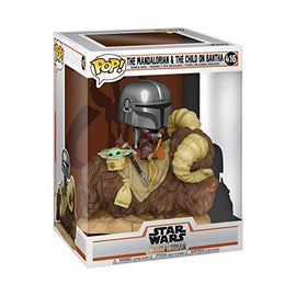 Funko Pop! Deluxe: Mandalorian - Mandalorian on Bantha with Child