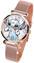 Disney Lilo and Stitch Gold Mesh ( Reloj ) Strap Wristwatch
