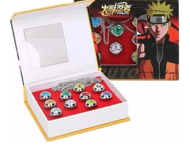 Set-Juego De Anillos Akatsuki- Naruto, 10 Piezas